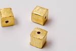 goud, kraal, kubus, blokje, 4, mm