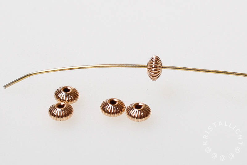 14/20 Rosé Gold Filled - schotel convex nr 4 - 4,3 x 2,5 mm - 1 st