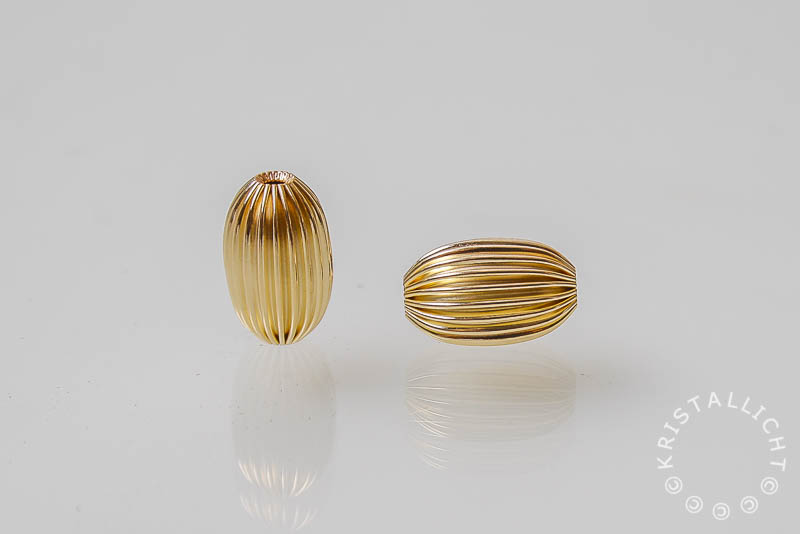 Gold Filled 14/20 - kraal - ovaal plooi - 12 x 8 mm. - 1 st.