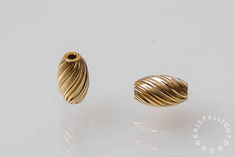 Gold Filled 14/20 - kraal - ovaal plooi twist - 8,5 x 5 mm. - 1 st.