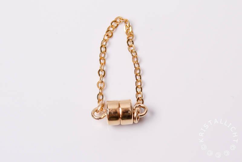 weduwnaar Er is behoefte aan Minachting sluitingen / slotjes: Gold Filled (14/20) magneet slotje met safety ketting  - 4 mm