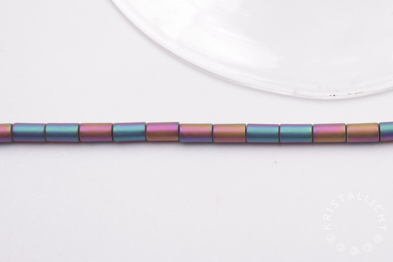 hematiet - multicolor - cylinder - 3x5 mm - streng