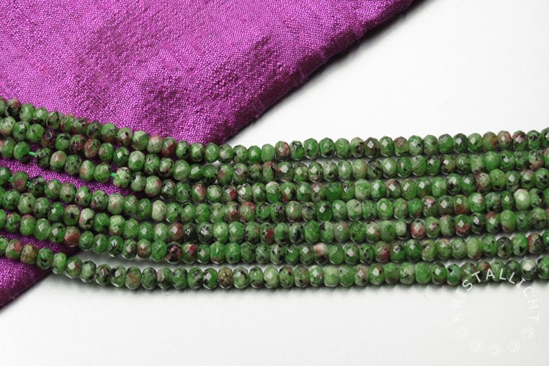 jade - ruby in fuchsiet - rondell facet - 4 mm - streng