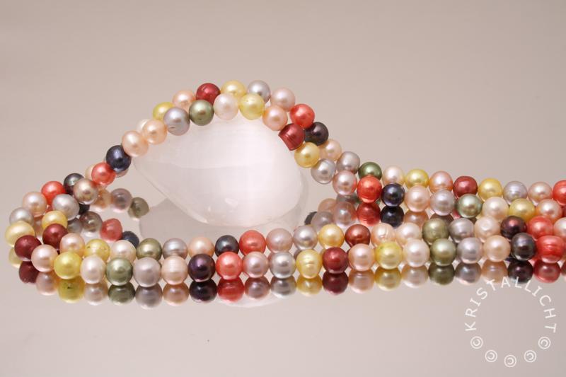 zoetwaterparels ( multi color 583) -  8 mm - 1 streng (45 cm)