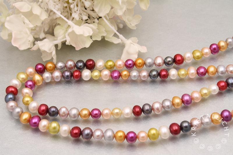 zoetwaterparels ( multi color 854) -  8 mm - 1 streng (40 cm)